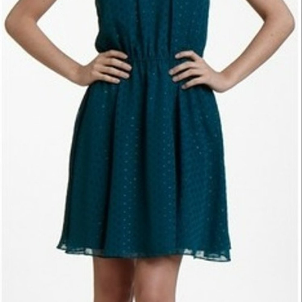 Erin Fetherston Teal Shirred Neck Sheath Bnwt Orig Price Cocktail Dress - Picture 4 of 9